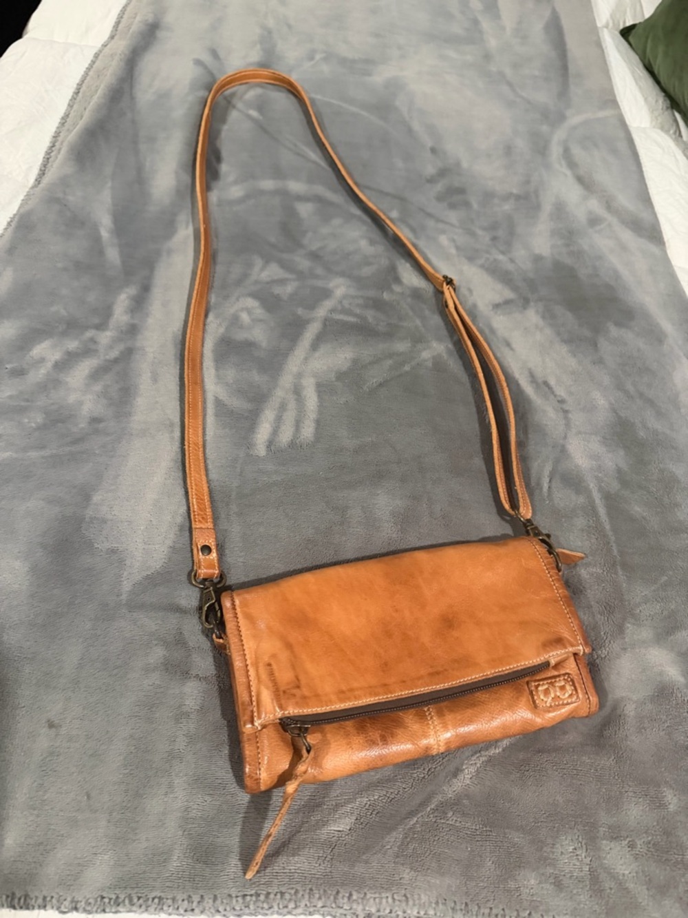 Bed Stu Tan Leather Crossbody Clutch